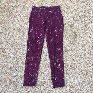 Girls medium purple and gold leggings